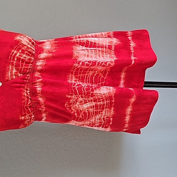 CROCHET BACK TIE-DIE TANK. RED. GREAT CONDITION. WOMEN'S SIZE MEDIUM - Picture 7 of 9